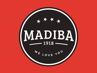 Madiba – We Love You black boxing design flat logo madiba mandela red south africa