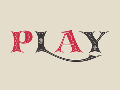 Play cards lettering playing cars serif swash