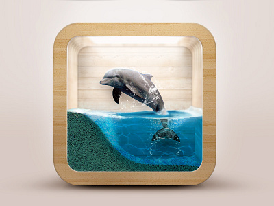 Dolphin iOS Icon 3d dolphin icon ios water