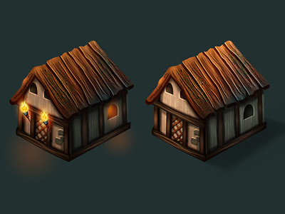 Medieval Home country day home house medieval night torch torches wood