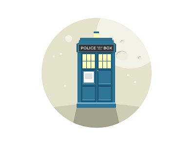 Tardis Button button circle doctor who flat illustration tardis