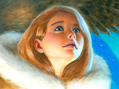 Lyra from The Golden Compass acrylic fan art his dark materials lyra painting the golden compass