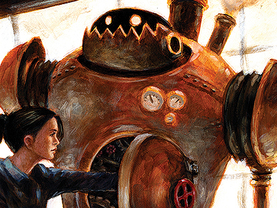 Steam Powered Robot acrylic painting robot steam steampunk