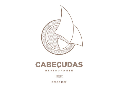 Cabeçudas Restaurante Logo food restaurant sailboat sea