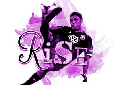Rise athletic football soccer sports typography