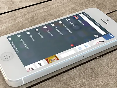 Concept app VK iOS 7 app blue concept icon ios7 menu vk