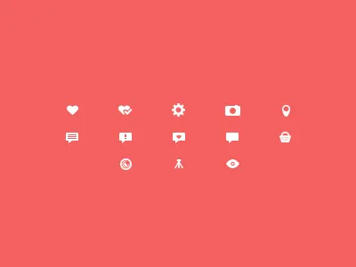 13 Icons. icons photography pixel pixel perfect red ui user interface