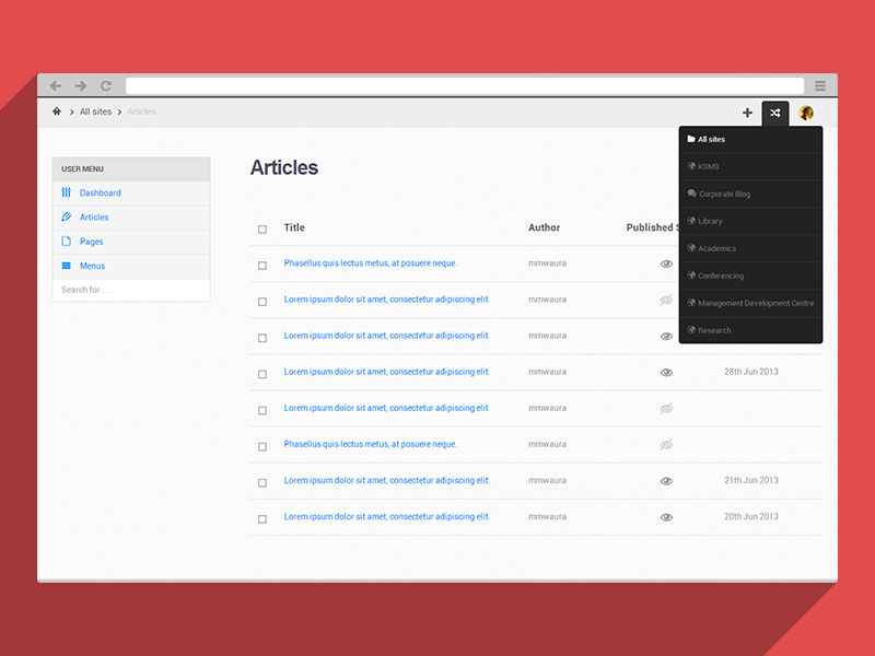 Example of KDT Custom CMS