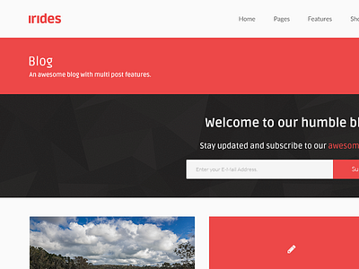 Irides - Blog blog flat irides rainbows red theme ui