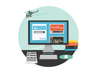 A desk apple books code desk helicopter mac mailchimp perspective sketch