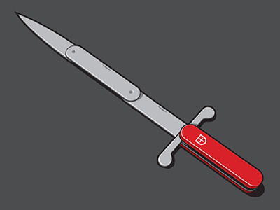 Swiss Army Sword glenn jones glennz illustration illustrator swiss army vector