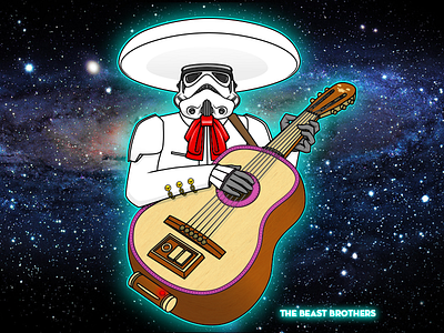 Storm Guitarron "Mariachi Imperial" guitar illustrator mariachi mexico starwars stormtrooper vector