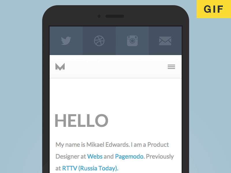 My Website Animations [GIF] animation clean design gif ipad iphone loader menu minimal mobile responsive ui