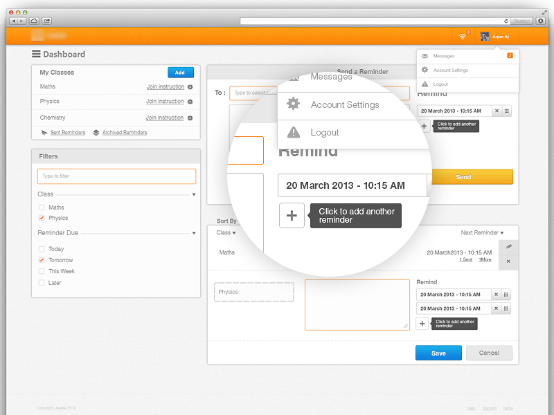 Jaable Animated admin animated animation dashboard gif safari ui ux zoom