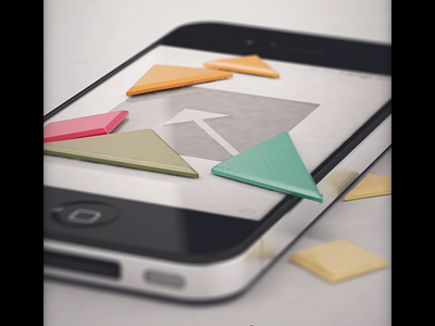 tangram! splash screen 3d eppz ios iphone puzzle reflect reflection render splash tangram ui vray