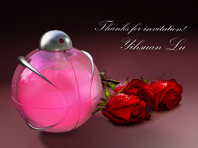 Dribbble Perfume debut dribbble invitation perfume rose thanks