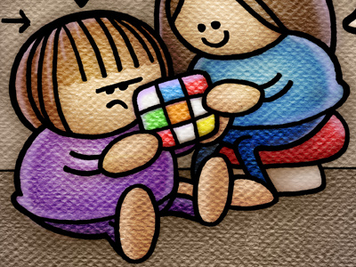 Rubik's Cube Lessons illustration texture