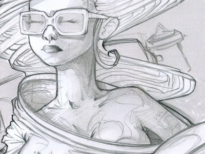 space gal progess outline v1 astronaut boobie hair sun glasses