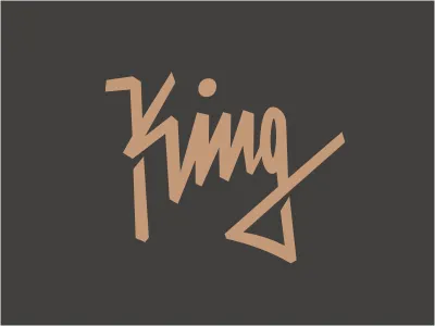 King calligraphy custom handwritten king line logo monoline royal shadow typography