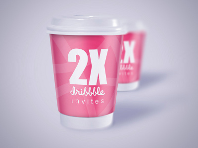 Dribbble Invites 2X coffee cup dribbble graphicdesign invites mobiledesign print webdesign