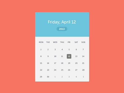 Ui Kit Date date flat friendly interface kit month ui user ux web widget