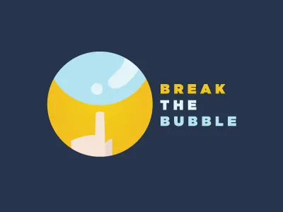 Break the Bubble bubble circle hand illustration logo