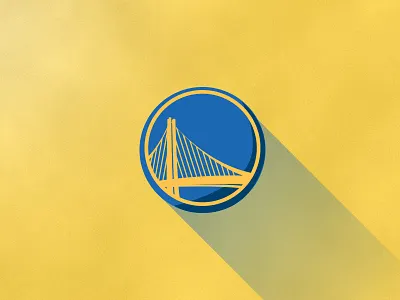 Warriors Long Shadow area basketball bay flat golden logo long oakland rebound shadow state vector