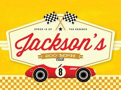 Speed Freak car competition illustration minted racing red speed typography vector vintage wisdom script yellow