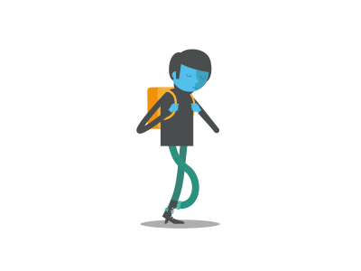 Sad Walk (gif) 2d ae animation backpack character flat gif illustration loop sad tothisday walk