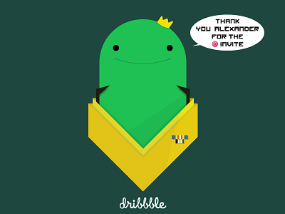 Col. Geronimo says "Thank You" alien character debut green green alien illustration king medals minimal simple space