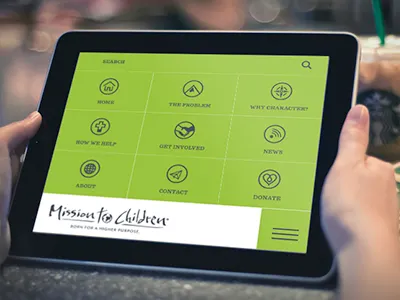 Mission To Children - 01 icon icon system ipad navigation non profit responsive tablet ui ux zach travis zack travis zack travis design