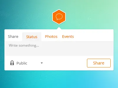 Add Status flat orange status timeline white widget
