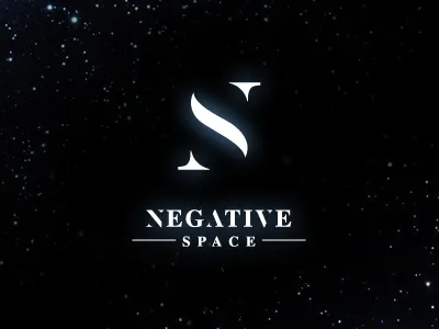 Negative Space letter logo monogram n negative s space typography