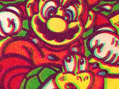 Vintage Mario illustration mario nes printing texture