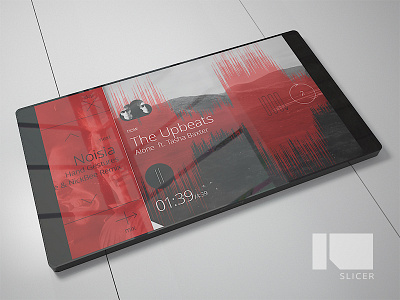 Slicer | music player 3d flat logo minimal mobile music phone player slice transparent ui wave