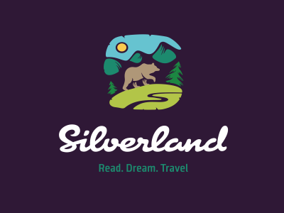 Silverland bear land logo mountain pin tourist transcarpathia travel tree