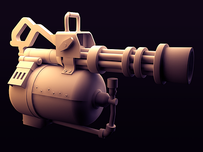 Sasha 3d cinema 4d gaming gun heavy minigun team fortress tf2