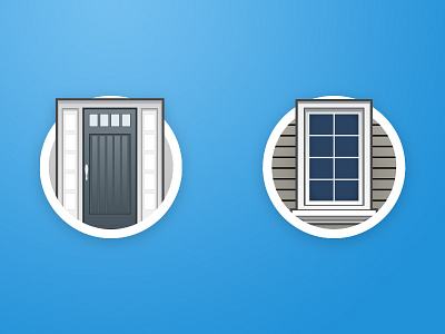 Building Icons build design door home icon illustration window