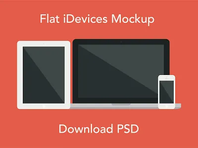Flat iDevices Mockup PSD apple download flat free resource imac ipad iphone macbook air macbook pro mockup photoshop psd