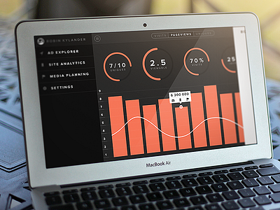 Analytics App UI analytics app flat graph icons macbook navbar profile psd sidebar symbols ui