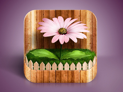 Flower iOS Icon fence flower garden icon ios plant wood