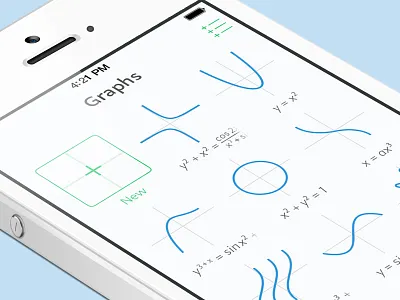 Graphs — Start Screen 7 app clear graph interface ios iphone math minimal simple ui