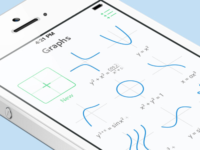 Graphs — Start Screen 7 app clear graph interface ios iphone math minimal simple ui