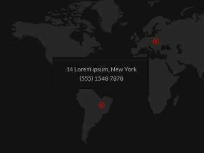 Adeline | Multipurpose PSD- Footer Map adeline coralix coralixthemes dark footer map psd red template themeforest