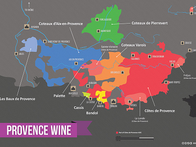 Provence Wine Region Map infographic map vector wine