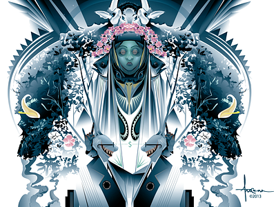 Death Of Gaia by Orlando Arocena 2013 animals death of gaia earth greed orlando arocena thunderbird skulls traversing the vector vector