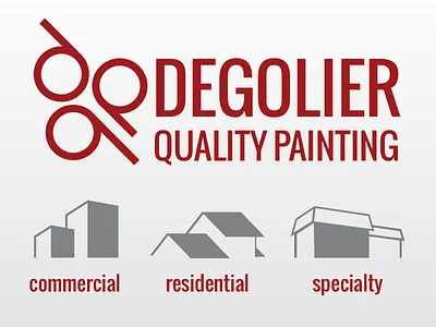 Painting Company Logo d icon initials logo oswald p painting q red type typography