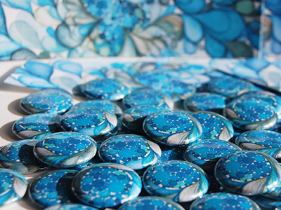 Button Club feat. Serena Mitnik-Miller buttonclub pin back buttons watercolor