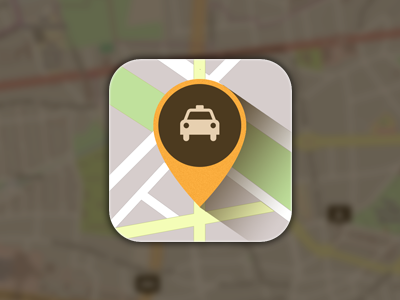 Mycollecto icon icon iphone long shadow map retina taxi