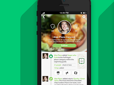 veginning profile - App flat ios parse vegan veginning